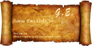 Gans Emilián névjegykártya